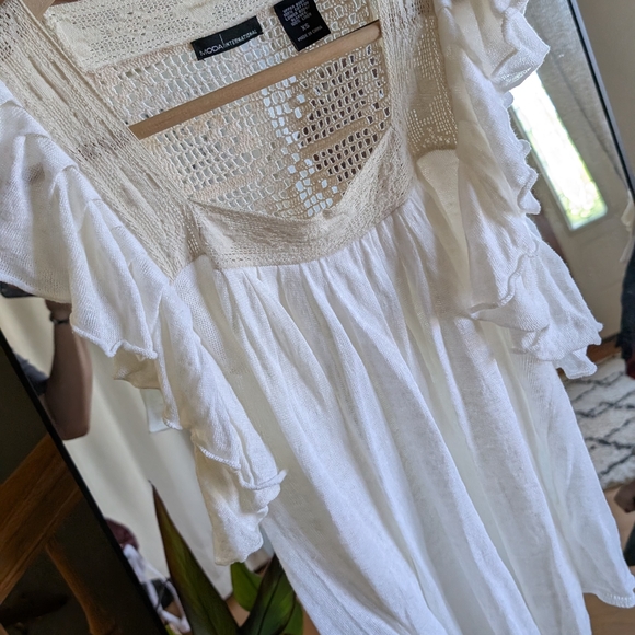 Moda International White Ruffle Blouse - Picture 2 of 8